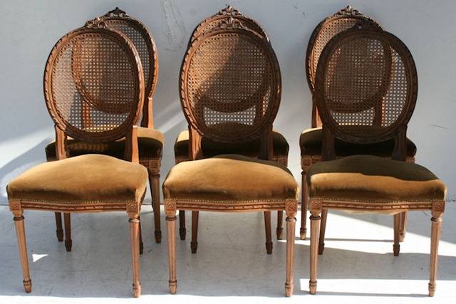 Juego De 6 Sillas Estilo Frances Luis XVI Medallon
