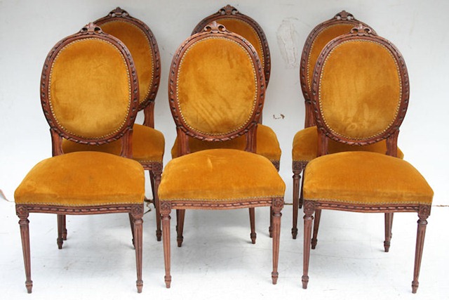 Juego De 6 Sillas Estilo Frances Luis XVI Medallon