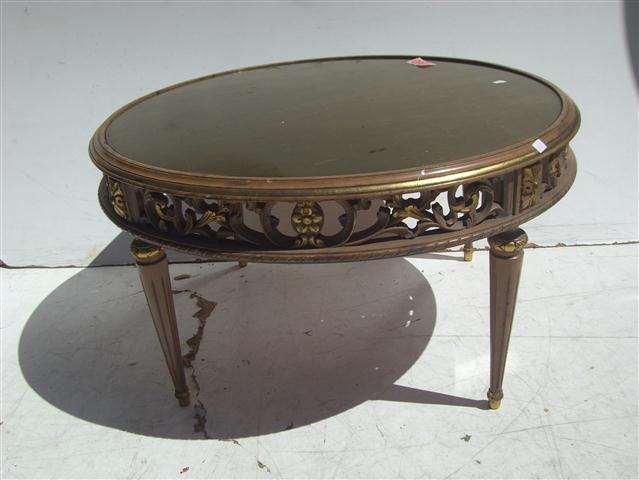 Mesa De Living Redonda Francesa Luis Xvi Tallada