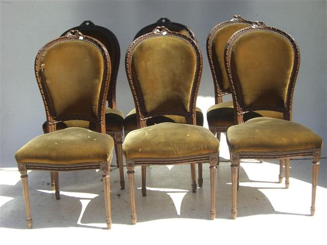 Juego De 6 Sillas Estilo Frances Luis Xvi Antiguas