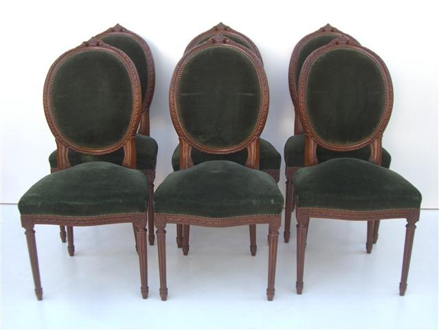 Juego De 6 Sillas Estilo Frances Luis XVI Medallon