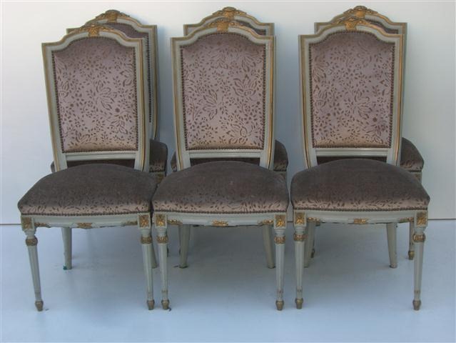 Juego De 6 Sillas Estilo Frances Luis XVI Patinadas