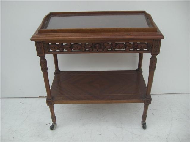 Mesa Carrito Tallada Antigua