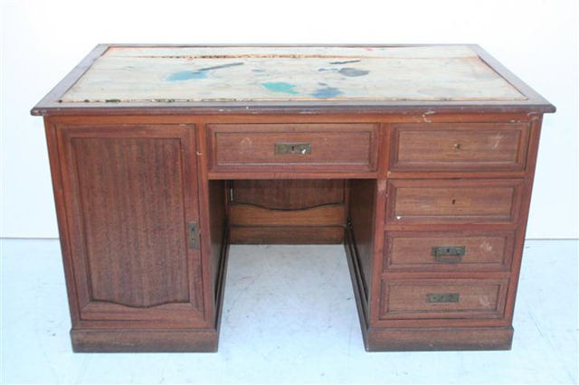 Biblioteca Arts And Crafts Antigua De 2 Puertas