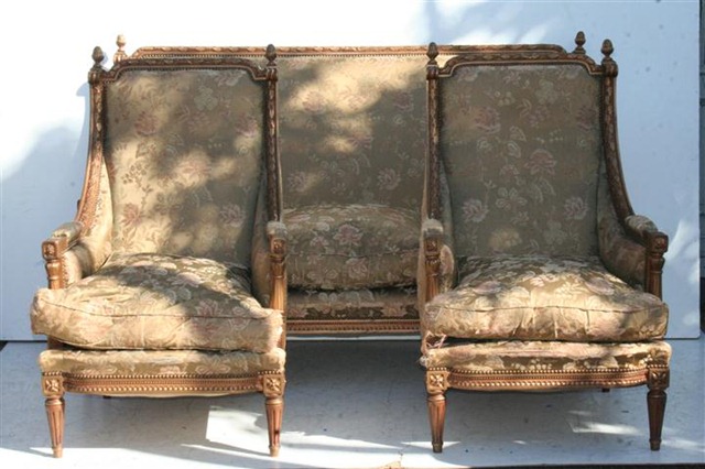 Juego De Living Frances Luis XVI Sofa Sillones