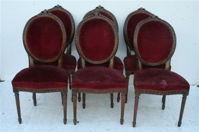 Juego De 6 Sillas Estilo Frances Luis XVI Medallon