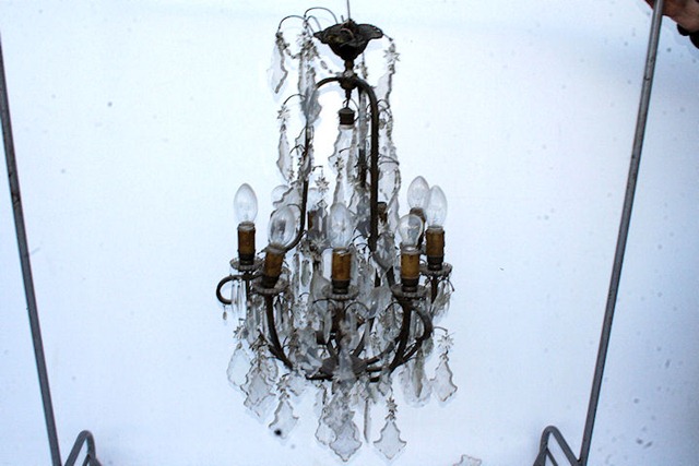 ARA&Ntilde;A DE BRONCE Y PLAQUETAS DE 12 LUCES