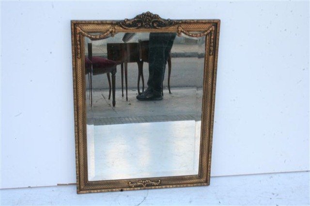 Espejo Biselado Marco Dorado Antiguo