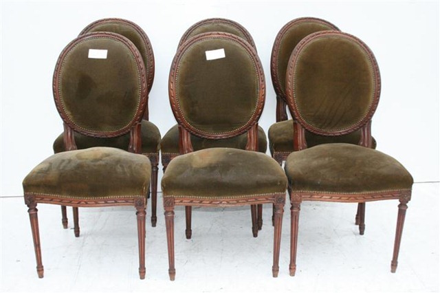 JUEGO DE 6 SILLAS ESTILO FRANCES LUIS XVI