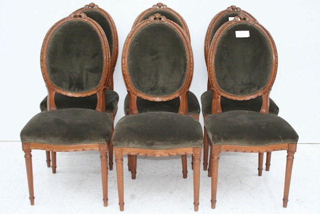 Juego De 6 Sillas Estilo Frances Luis XVI Medallon