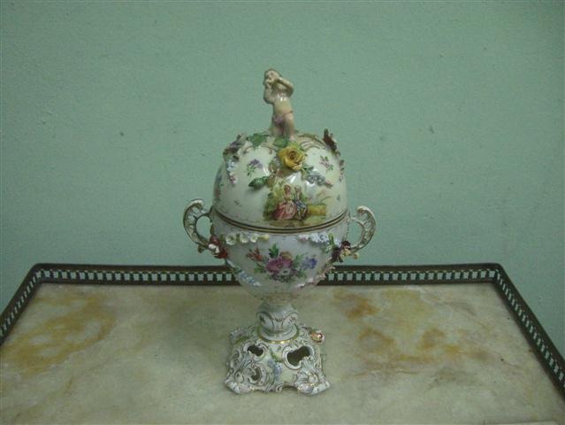 Unico Potiche Antiguo, Firmado Meissen