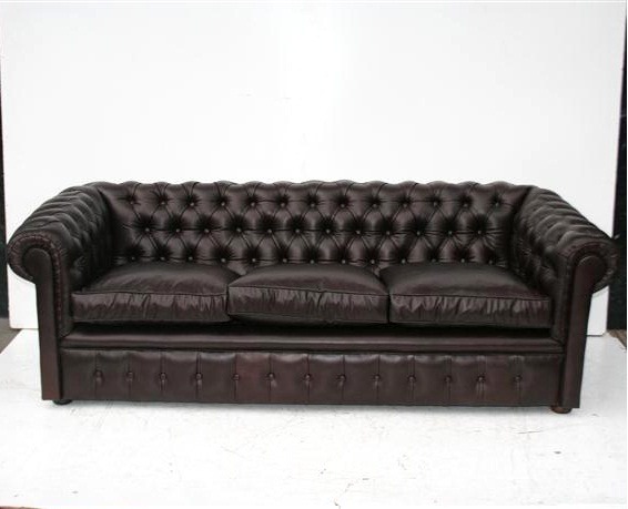 Sofa Sillon Chesterfield Tapizado A Nuevo En Cuero