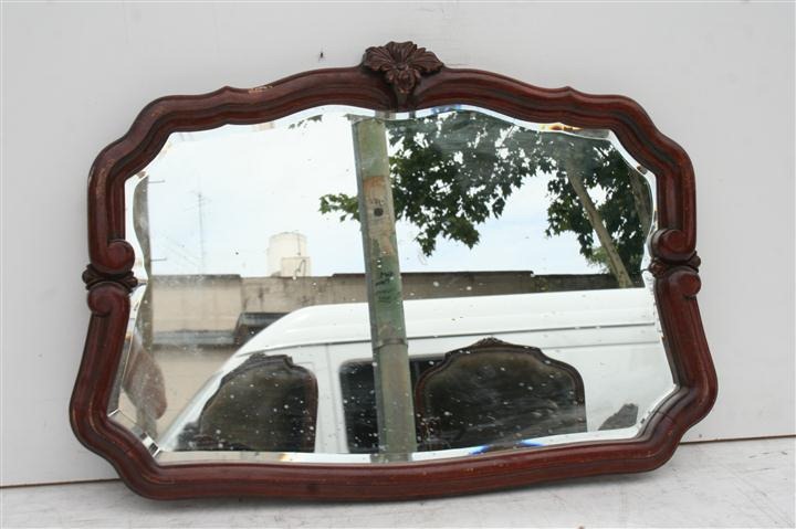 Gran Espejo Biselado Con Marco Antiguo