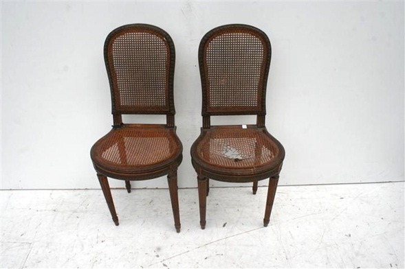 Par De Sillas Estilo Frances Luis Xvi Antiguas