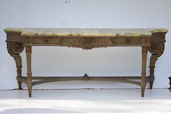 Consola Estilo Frances Luis XVI Con Marmol