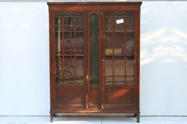 Biblioteca De Roble De Roble De 2 Puertas