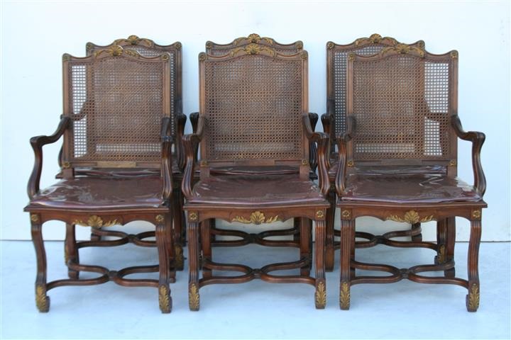 Juego D 6 Sillones Estilo Frances Luis Xv Esterilla
