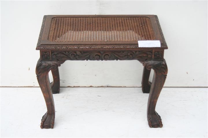 Banqueta Estilo Ingles Chippendale Con Esterilla