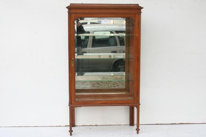 Vitrina De Roble Antigua Con Espejo