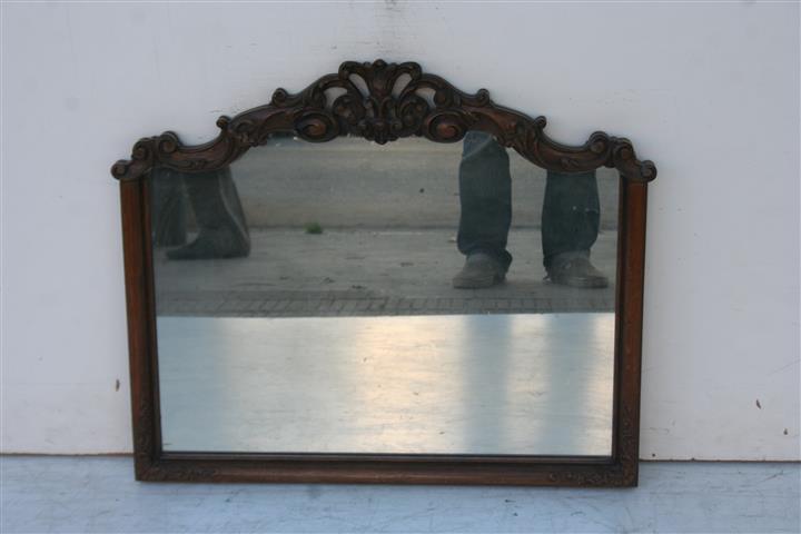 Espejo De Madera Tallado Antiguo