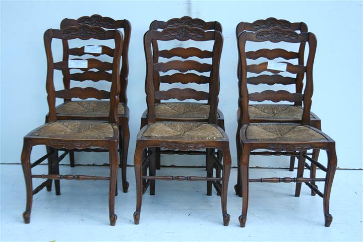 Juego De 6 Sillas Estilo Provenzal Asiento De Junco