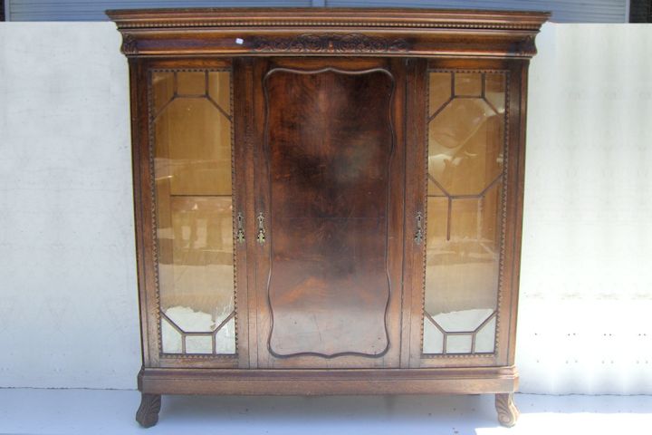 Biblioteca Estilo Chippendale Ingles De Roble