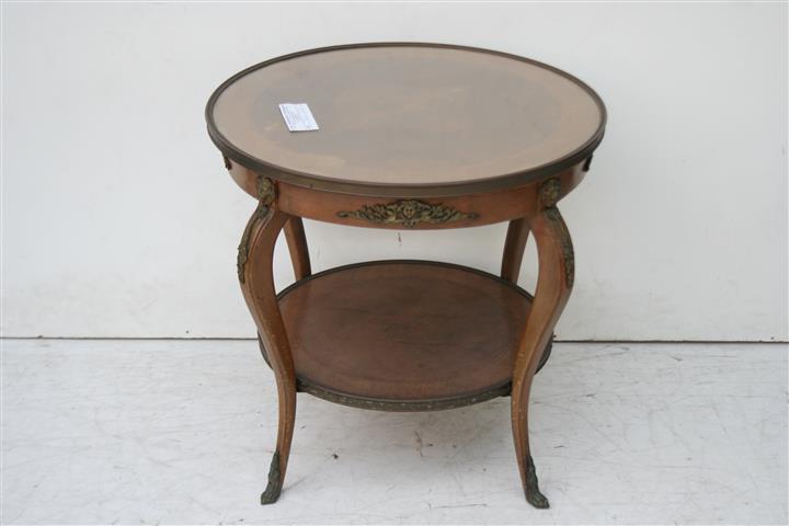 Mesa De Sala Frances Luis Xv Doble Plano Con Bronceria