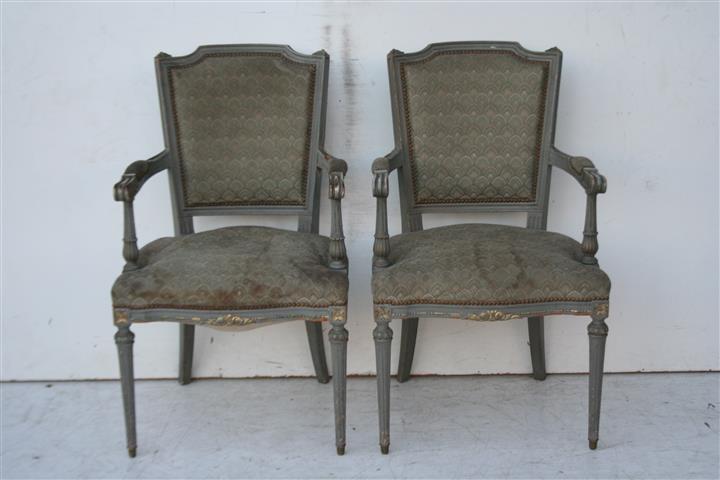 Par De Sillones Estilo Frances Luis Xvi Patinados