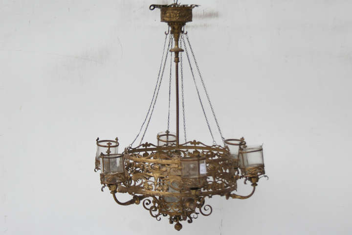 Araña De Bronce De 7 Luces Estilo Frances