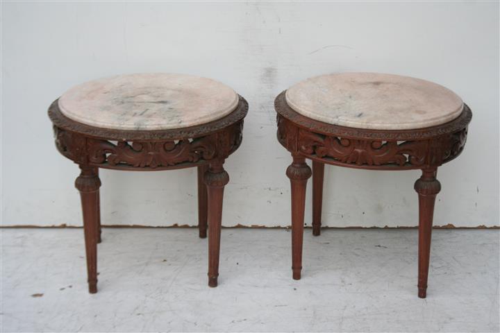 Par De Mesas Centro O Ratona De Sala Frances Luis Xvi Marmol