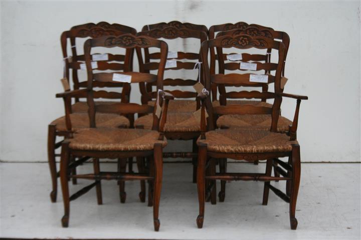 Juego De Comedor Provenzal 6 Sillas Y 2 Sillones