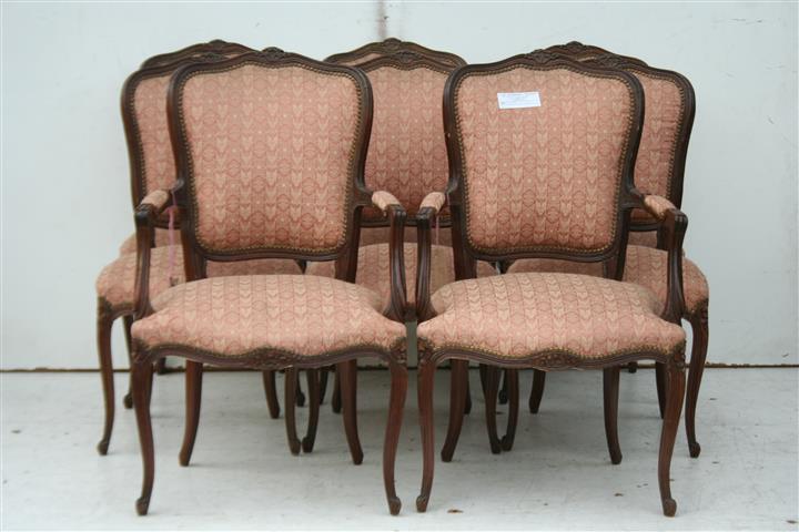 Juego De Comedor Frances Luis Xv 6 Sillas Y 2 Sillones