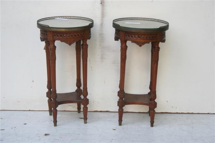 Par De Pedestales Estilo Frances Luis Xvi Con Marmol