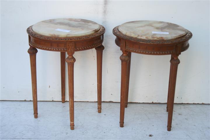 Par De Mesas De Sala Living Estilo Frances Luis Xvi Marmol