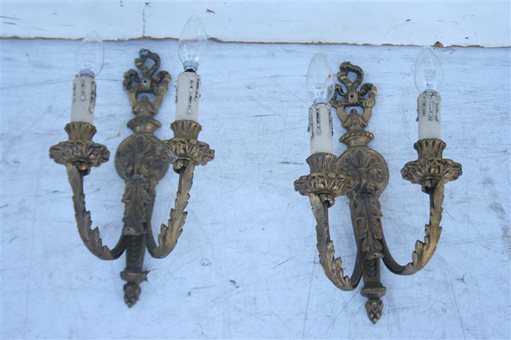 Par De Apliques Estilo Frances De Bronce