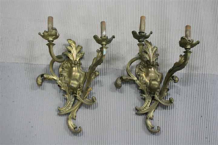 Par De Apliques Estilo Frances De Bronce