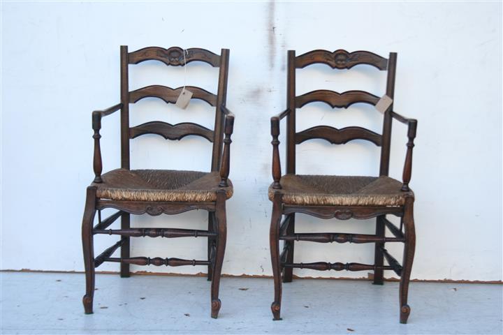 Par De Sillones Estilo Provenzal Asiento Junco