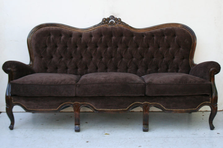 Sillon Estilo Colonial Ingles De 3 Cuerpos En Pana