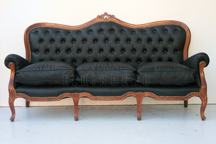 Sofa Sillon Estilo Colonial Ingles De 3 Cuerpos Ecocuero