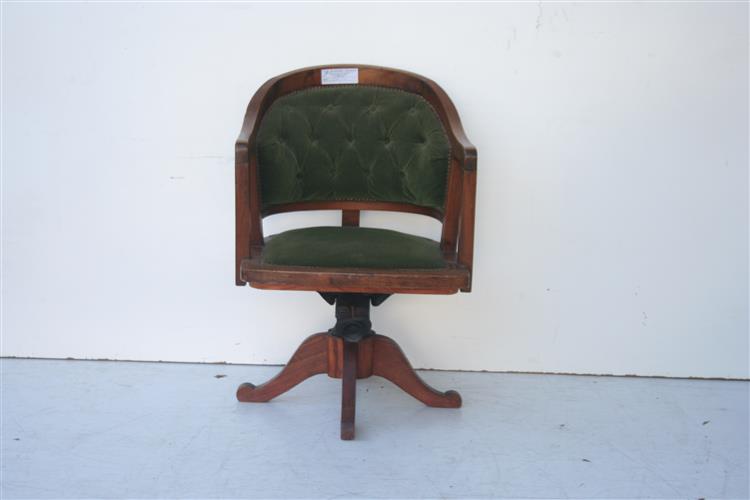 Sillon Giratorio Antiguo De De Madera