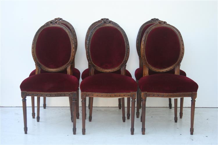 Juego De 6 Sillas Estilo Frances Luis Xvi Medallon