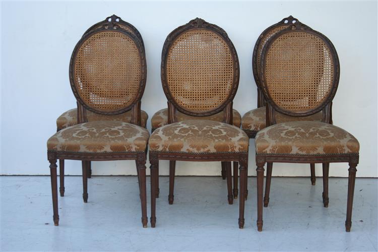 Juego De 6 Sillas Estilo Frances Luis Xvi Medallon
