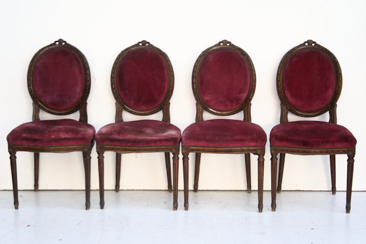 Juego De 4 Sillas Estilo Frances Luis Xvi Medallon