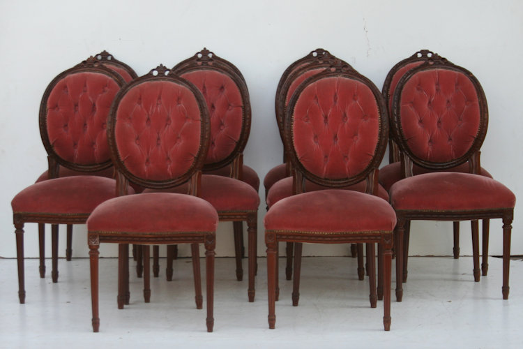 Juego De 10 Sillas Estilo Frances Luis Xvi Medallon