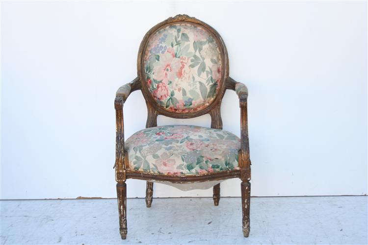 Sillon Estilo Frances Luis XVI oval de living