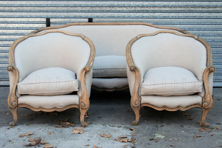 Juego De Living Frances Luis Xv Sofa Sillones