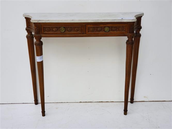 Consola Estilo Frances Luis Xvi Con Marmol Cajones