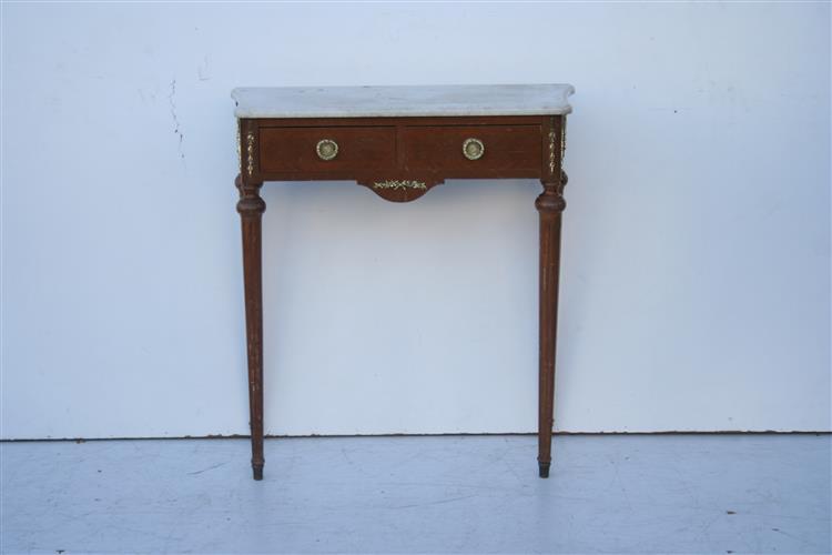 Consola Estilo Frances Luis Xvi Con Marmol Cajones