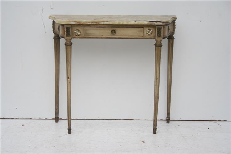 Consola Estilo Frances Luis Xvi Con Marmol Y Cajon