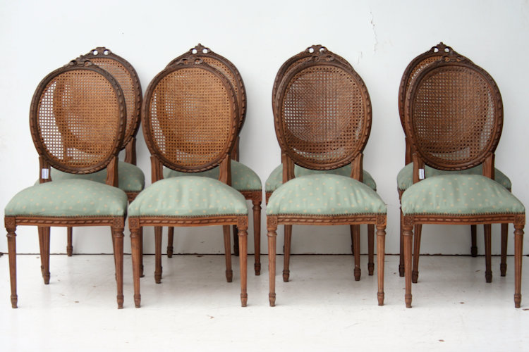 Juego De 8 Sillas Estilo Frances Luis XVI Medallon